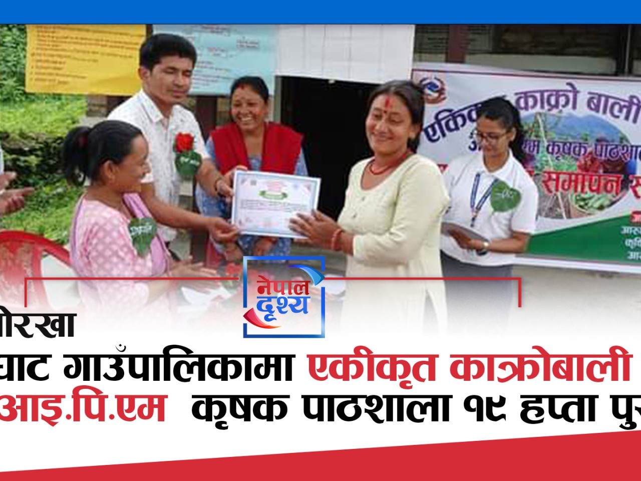गोरखा : आरुघाट गाउँपालिकामा एकीकृत काक्रोबाली पोषण आइ.पि.एम  कृषक पाठशाला १९ हप्ता पुरा